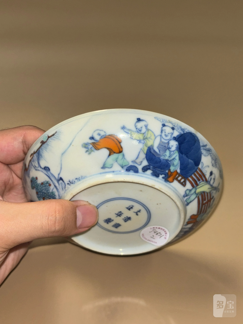 18世纪 斗彩婴戏图盘 - 图8